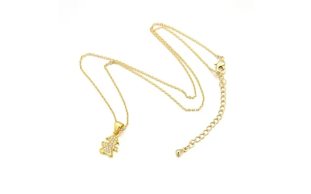 Human Girl Real 18k Gold Plated Plated Alloy Micro Pave Cubic Zirconia Pendant Necklaces