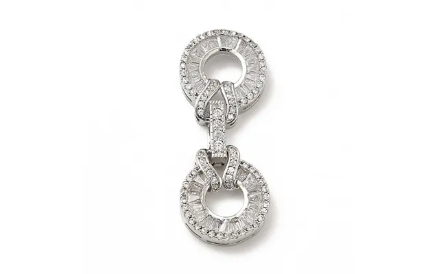 Rack Plating Brass Pave Clear Cubic Zirconia Fold Over Clasps