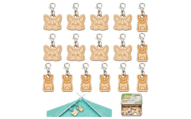 Wood Dog Pendant Locking Stitch Markers product image