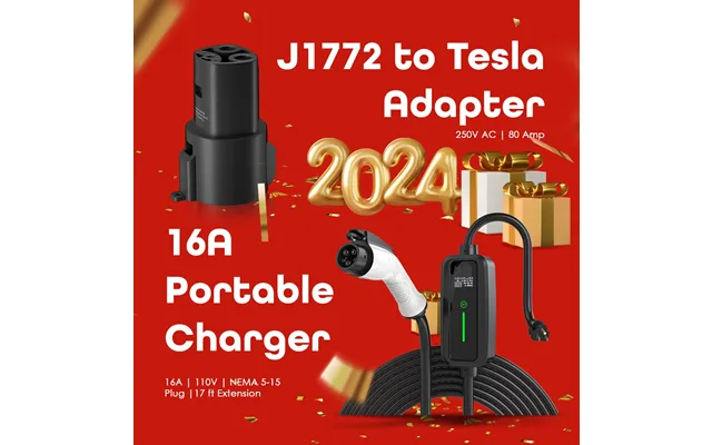 Rexing J1772 To Tesla Bundle J1772 16a Portable Charger Rexing J1772 To Tesla Charging Adapter