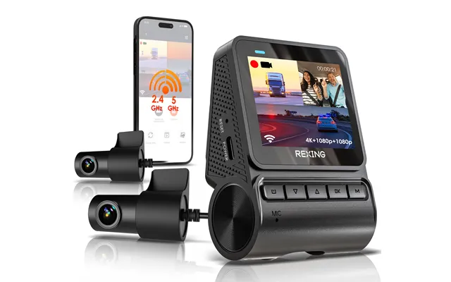 Rexing Rh2 Triple Channel Dash Cam - 2.5k Front And Dual 1080p Rear Cameras With Wi-fi, And Optional Gps
