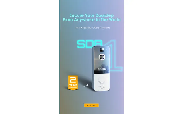 Rexing Sdb1 Free 2 Year Warranty Smart Wireless Video Doorbell Camera 1080p Recording With Wifi