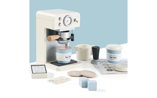 Tiny Land Play Kitchen Accessories Children’s Coffee Maker Wooden Café Play Set For Kids