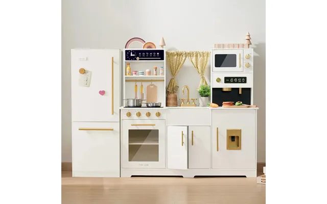Tiny Land Play Kitchen Accessories Play Kitchen Fridge Premium Kitchen & Fridge Set In Cream product image