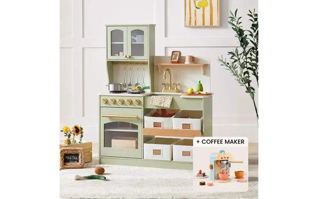 Tiny Land Serenity Wooden Kitchen & Coffee Maker - Green