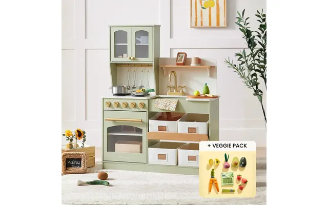 Tiny Land Smart Storage Kitchen Harvest Set - Green Organic Veggie & Fruits Set