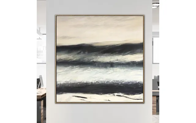 Acrylic Painting On Canvas Original Large Abstract Canvas Art Black And White Oil Painting Storm Weather product image
