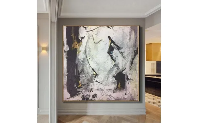 Black And White Wall Artwork Gold Leaf Painting Original Art Abstract Paintings On Canvas Potential Energy product image