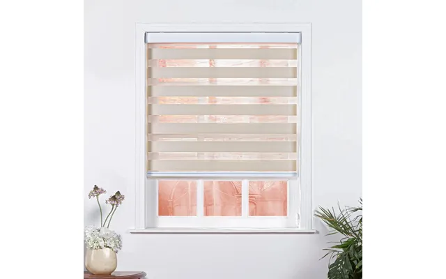 Benson Waterproof Light Filtering Loop Control Zebra Shades - Beige 332