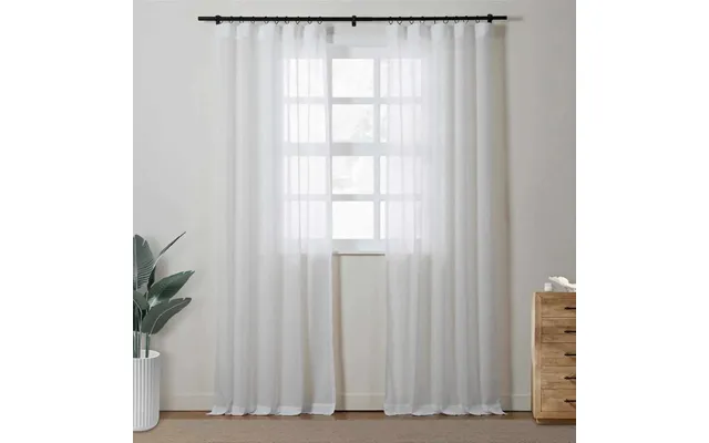 Florida Embossed White Semi Sheer Curtain Soft Top - Thin Stripe D128-90