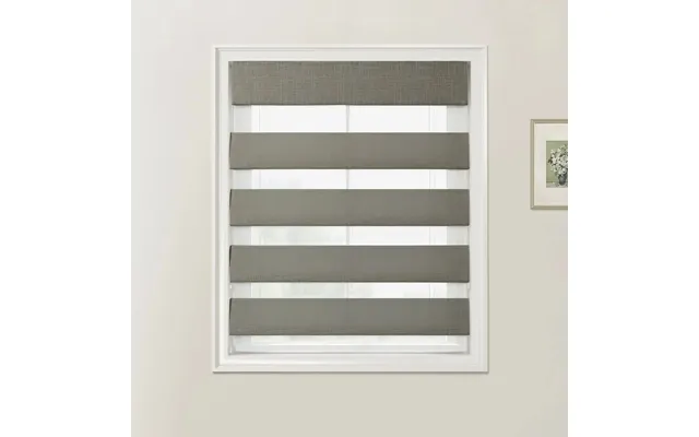 Ian Linen Zebra Roman Blind Cord Lift - Steel 151-6