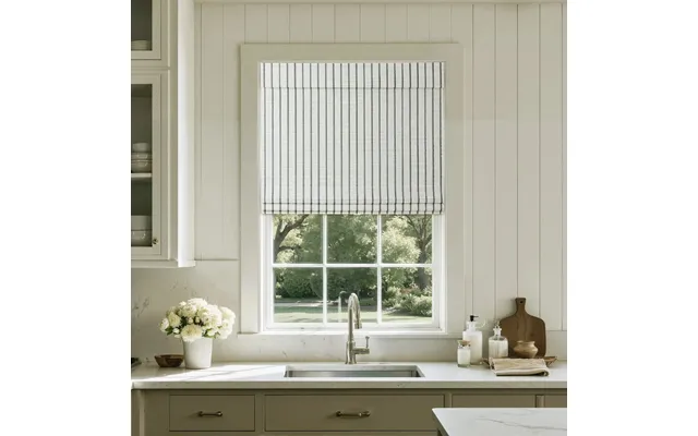 Lay Natural Paper Bamboo Woven Shade - Blue White
