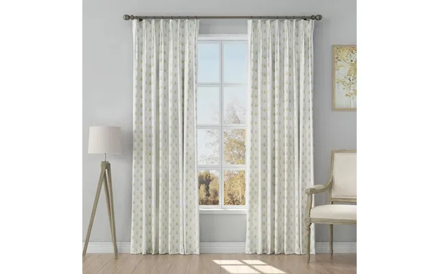 Stefana Silber Print Linen Blend Curtain Drapery Pleated - Block Print Khaki Bp14 product image