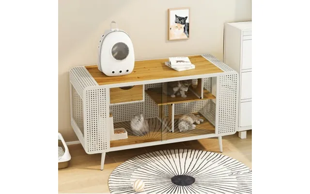 55.12 Spacious Cat House With Tempered Glass For Living Room Hallway Study And Other Spaces White product image