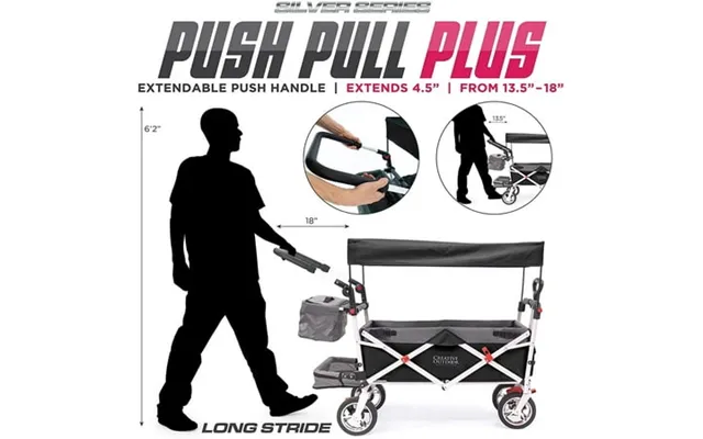 Creative Outdoor Products Push-pull Black Collapsible Folding Wagon Stroller Cart product image
