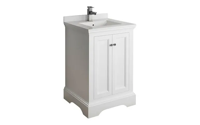 Fresca Windsor 24 Matte White Traditional Bathroom Cabinet With Top And Sink product image