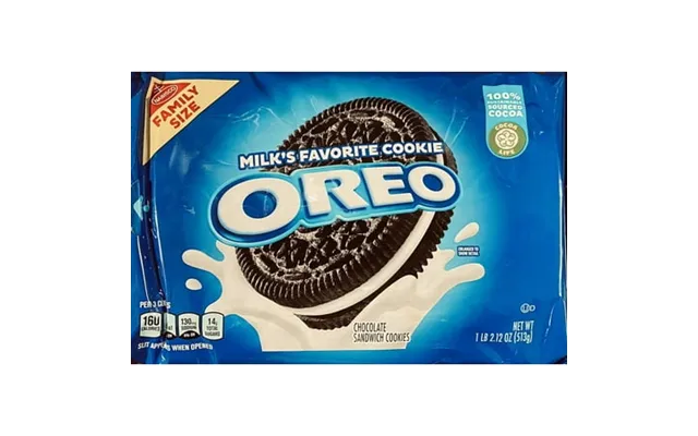 Nabisco Oreo Vanilla Creme Family Size Chocolate Sandwich Cookies 1 Lb 2 product image