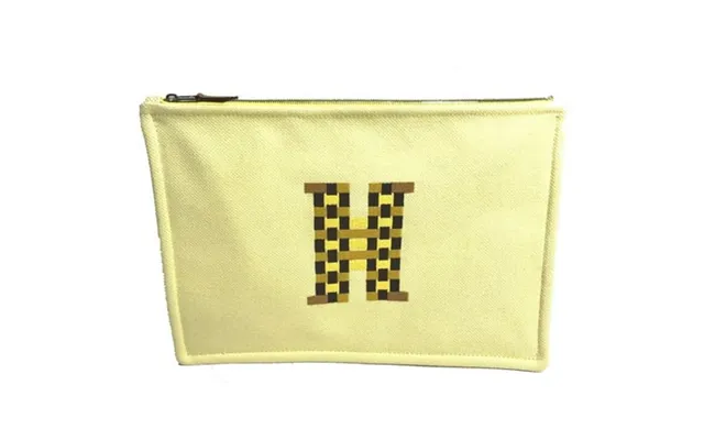 Pre-owned Hermes Makeup Pouch Cosmetics Pouch Clutch Bag Pouch Citron Yellow Good product image