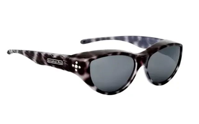 Jonathan Paul Chic Kitty Fitover Sunglasses - Black Cheetah Frame Polarized Gray Lenses product image