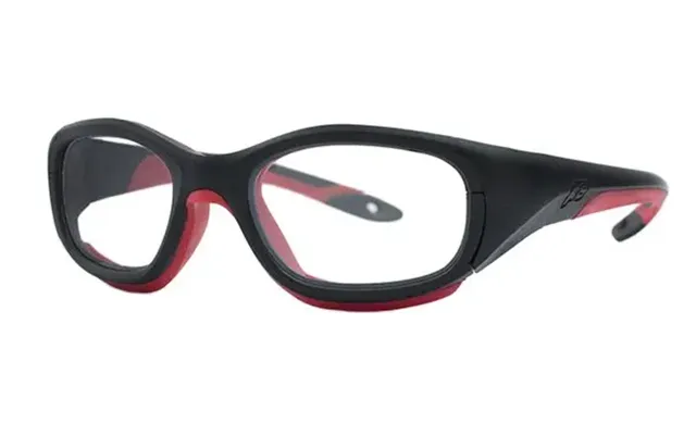 Ls Rec-specs F8 Slam Safety Rated Sports Glasses - Matte Black-red Frame Clear Silver Lenses