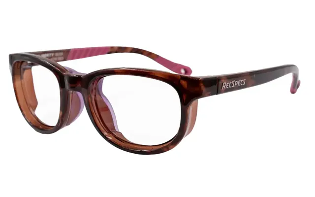 Ls Rec-specs Hybrid 1 Safety Rated Sports Glasses - Tortoise-magenta-pink No Lenses For Rx Only