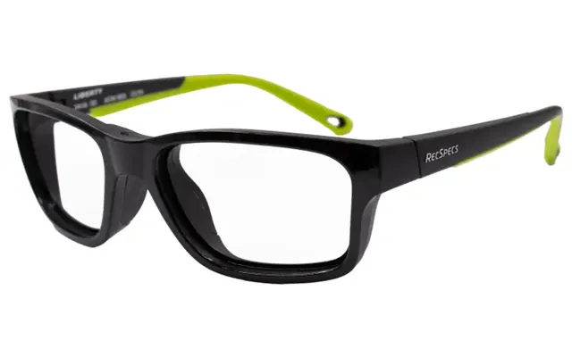 Ls Rec-specs Hybrid 2 Safety Rated Sports Glasses - Matte Black-lime No Lenses For Rx Only