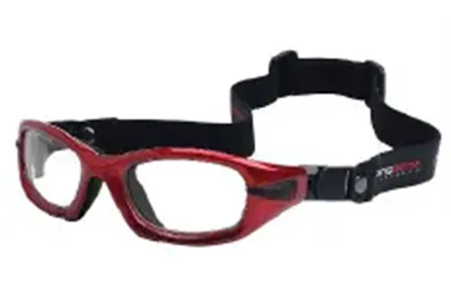 Progear Eyeguard Full Strap Safety Rated Sports Glasses - Shiny Metallic Red With Strap Clear Sm Fits Ages 6-10