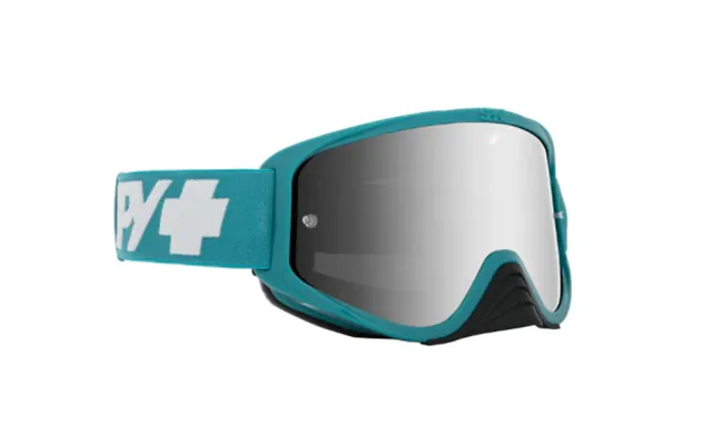 Spy Optic Woot Mx Goggles - Checkers Teal Hd Smoke With Silver Spectra Mirror Hd Clear