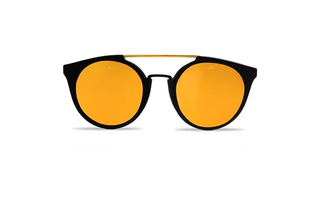 Vuarnet 1602 Cable Car Round Sunglasses Sale - Matte Black Frame Pure Brown Gold Flash Lenses product image