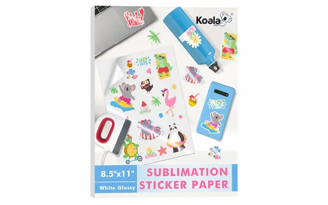 100% Waterproof White Glossy Sublimation Sticker Paper 25 Sheets