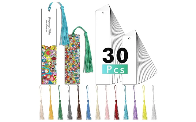 30 Pcs Sublimation Blank Mdf Bookmarks With Holes & Colorful Tassels Double-sided