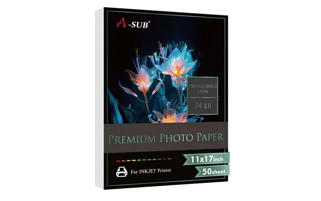 A-sub 11 X17 Double Sided Satin Photo Paper 74lb 300gsm 50 Sheets- Resin-coated