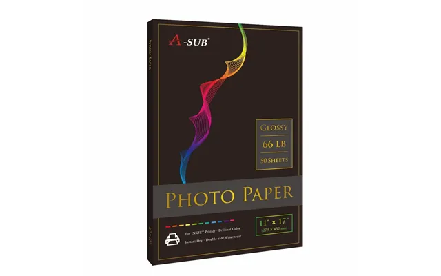 A-sub 11 X17 High Glossy Photo Paper 66lb 250gsm 50 Sheets-resin-coated