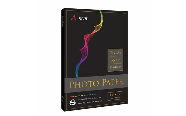 A-sub 13 X19 High Glossy Photo Paper 66lb 250gsm 50 Sheets-resin-coated