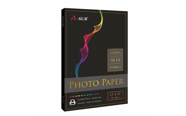 A-sub 13 X19 Luster Photo Paper 66lb 250gsm 50 Sheets-resin-coated