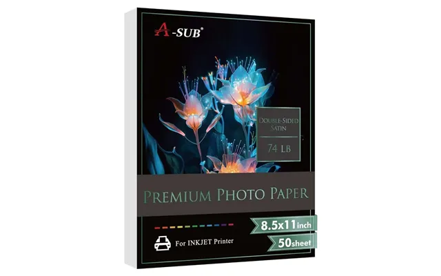 A-sub 8.5 X11 Double Sided Satin Photo Paper 74lb 300gsm 50 Sheets-resin-coated