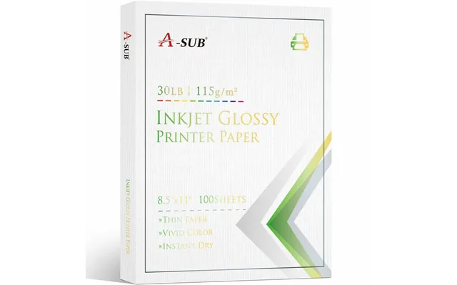 A-sub 8.5x11 Inches Glossy Photo Paper 30lb 115gsm-cast Coated - 100