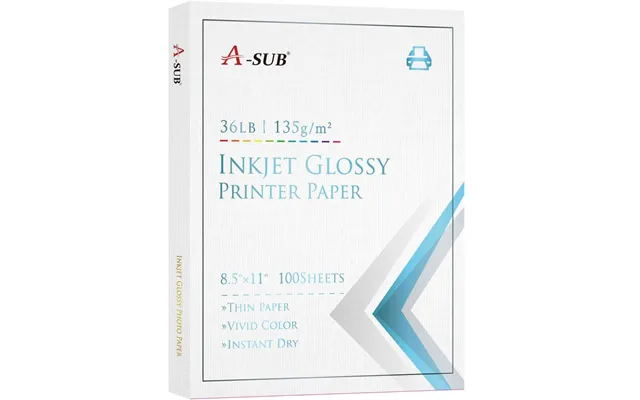 A-sub 8.5x11 Inches Glossy Photo Paper 36lb 135gsm-cast Coated - 500