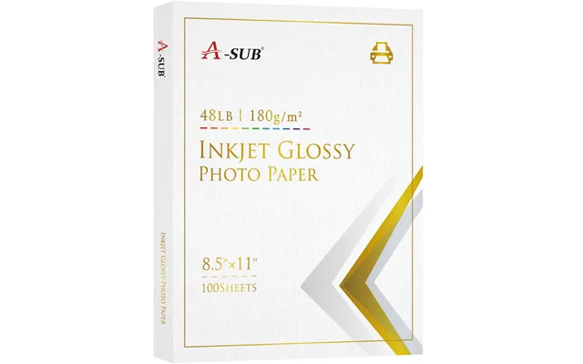 A-sub 8.5x11 Inches Glossy Photo Paper 48lb 180gsm-cast Coated - 500