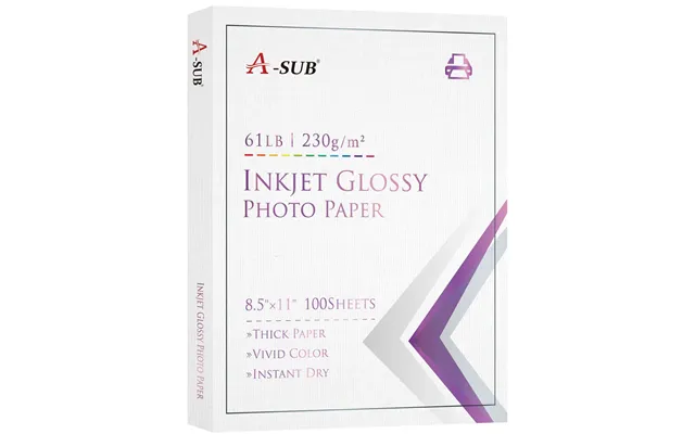 A-sub 8.5x11 Inches Glossy Photo Paper 61lb 230gsm-cast Coated - 500