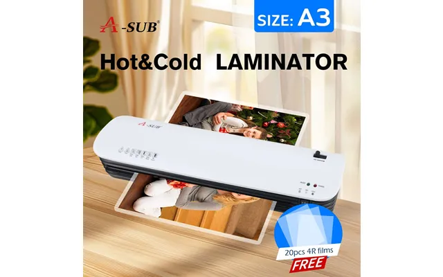 A-sub A3 Hot & Cold Laminator Machine With Free Laminating Sheets Fast Warm-up
