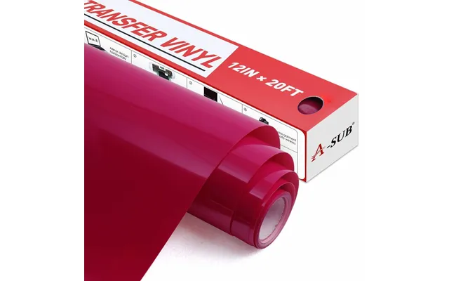 A-sub Basic Color Heat Transfer Vinyl Roll 12 *20 Ft - Rose-red