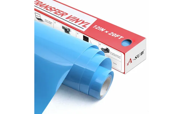 A-sub Basic Color Heat Transfer Vinyl Roll 12 *20 Ft - Sky Blue