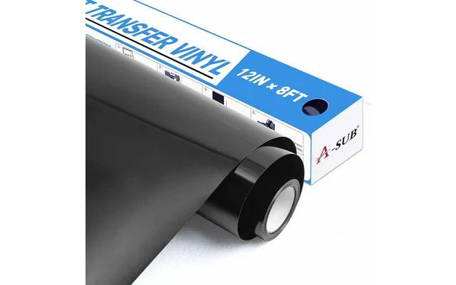 A-sub Basic Color Heat Transfer Vinyl Roll 12 *8ft - Black 12*8ft