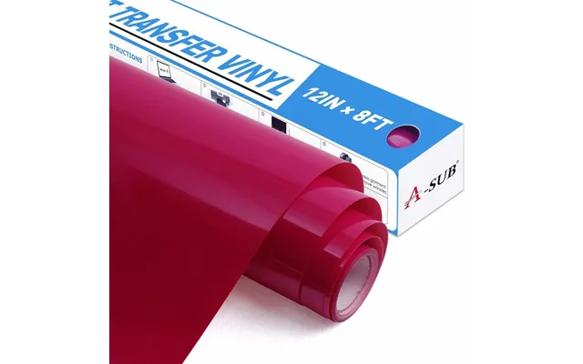 A-sub Basic Color Heat Transfer Vinyl Roll 12 *8ft - Rose Red 12*8ft