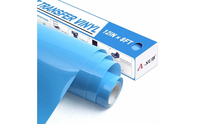 A-sub Basic Color Heat Transfer Vinyl Roll 12 *8ft - Sky Blue 12*8ft