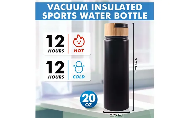 A-sub Black Insulated Sports Water Bottle Blank For Uv Dtf, Waterslide & Uv Printing - 20oz