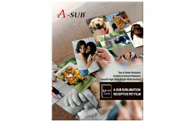 A-sub Chrome Sublimation Receptive Pet Film 8.5 X 11 - 5 Sheets