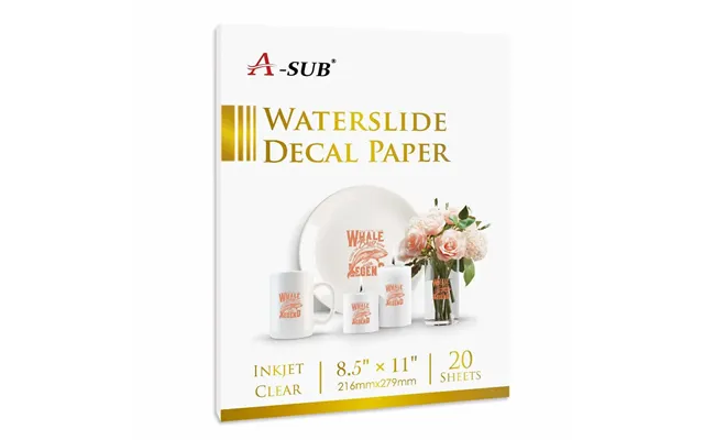 A-sub Clear Waterslide Decal Paper Clear For Inkjet Printer 20 Sheets 8
