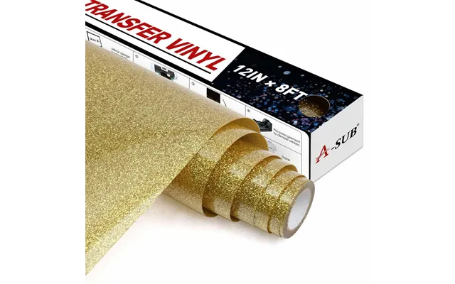 A-sub Glitter Heat Transfer Vinyl 12 * 8ft - Golden Glitter
